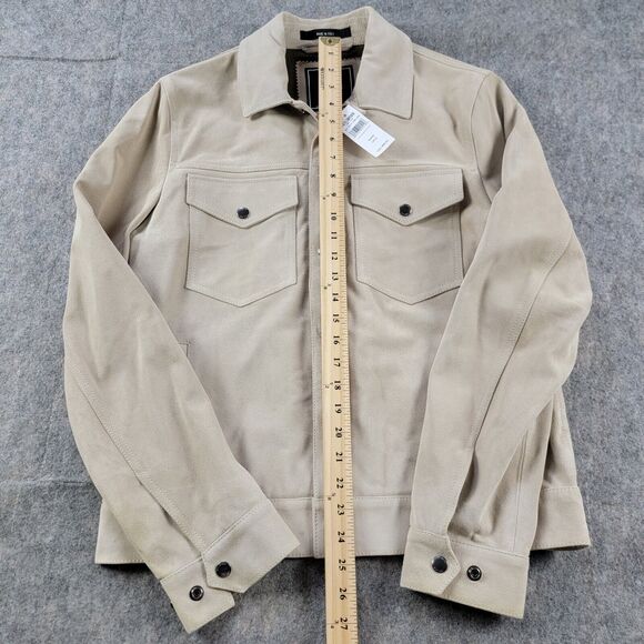 Todd Snyder Italian Suede Snap Dylan Jacket Sand Beige Size S NWT $998 *Flaw - Picture 6 of 14
